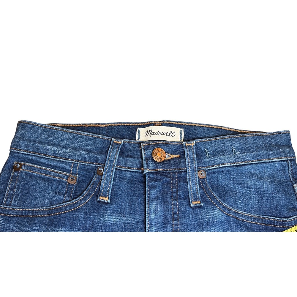 Madewell Cali Demi Boot Crop Jeans Womens 24P Raw Hem High Rise Denim Scandigirl - Picture 8 of 11